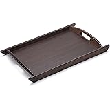 Kyraton Wood Serving Tray for Food Serving with Handles, Decorative Perfume Coffee Tea Table Living Room Wooden Kitchen Trays