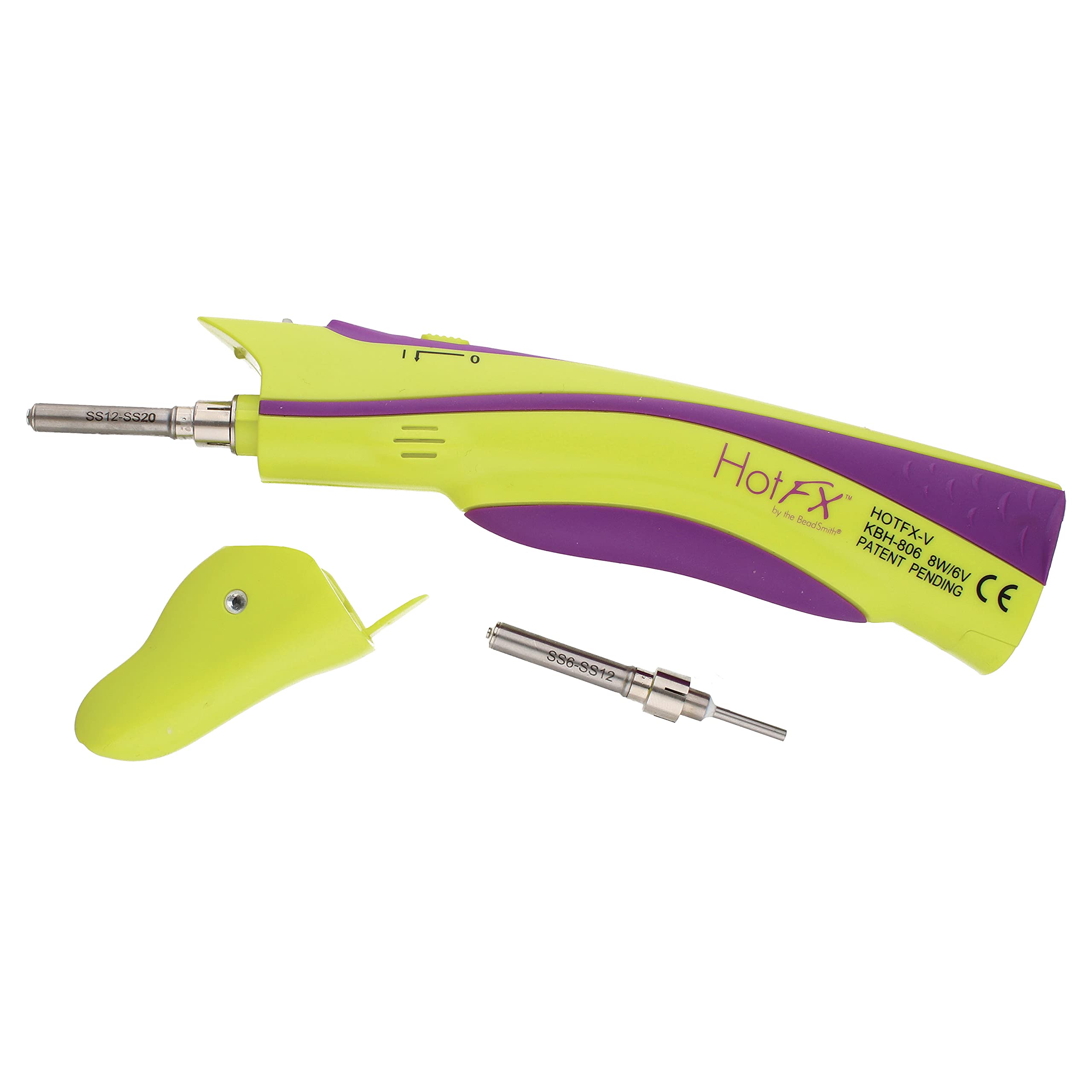 The Beadsmith Cordless Vacuum Hot Fix Applicator with LED Spotlight, BONUS Tip Included, Battery Operated, Use with Hot Fix Crystal, sizes SS12-SS20 (3.2-4.9mm)