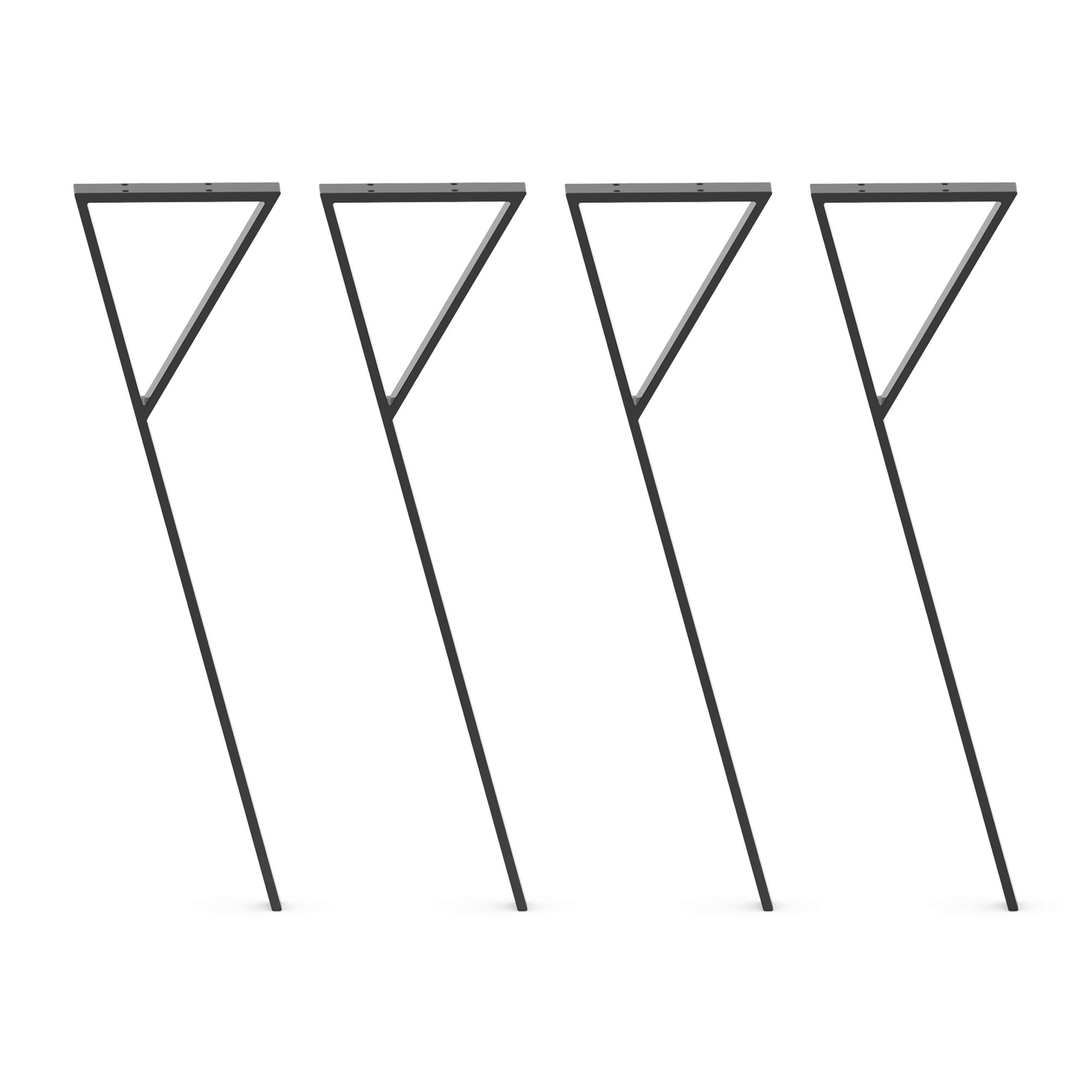 DT IRONCRAFT P-Shape Legs Set of 4 - Black Metal Table legs - For Console Table, Desk & DIY Furnitures - Hairpin Legs Alternative