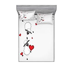 Ambesonne Animal Fitted Sheet & Pillow Sham