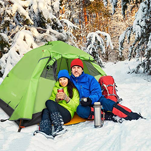 Tolaccea 2 Person Instant Camping Tent Portable Automatic Beach Tent Windproof & Rainproof Lightweight Aluminum Professional Tents for Outdoor Garden Camping Fishing Picnic Hiking Green