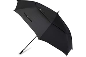G4Free 72 Inch Huge Large Oversize Golf Umbrella Automatic Open Double Canopy Vented Windproof Stick Umbrella, 6 Ft Heavy Duty For Outdoor Doorman Family(Black)