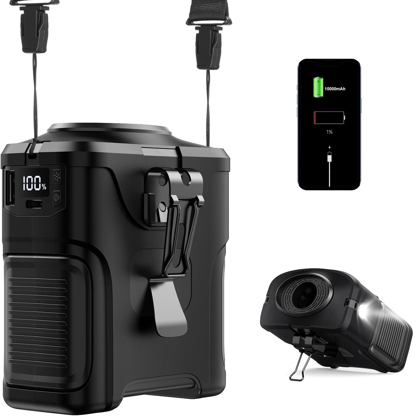 Photo 1 of Rechargeable Portable Waist Fan ?5 Speeds Faster Cooling with 10000mAh Power Bank ?8/40h Working ? Hands-Free Hanging Neck Fan, Quiet, clip on Fan for Camping, Outdoor, Jobsite ?Gifts for Women men