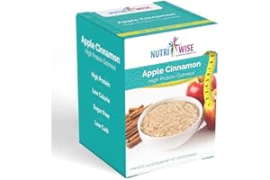 NutriWise Apples & Cinnamon Oatmeal, 15g Protein | 7/Box | Weight Loss, Diet, KETO Friendly, Hunger Control, Meal Replacement