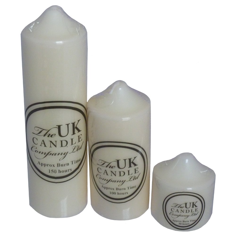 Set of 3 Church Pillar Candles Amazon.co.uk Kitchen & Home