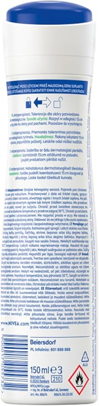 Spray antitranspirante preto e branco fresco, 150 ml