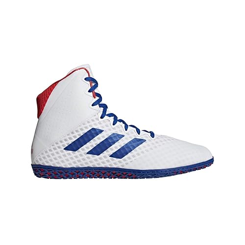 Adidas Men's Mat Wizard Wrestling Shoe, White/Royal/Red, in
