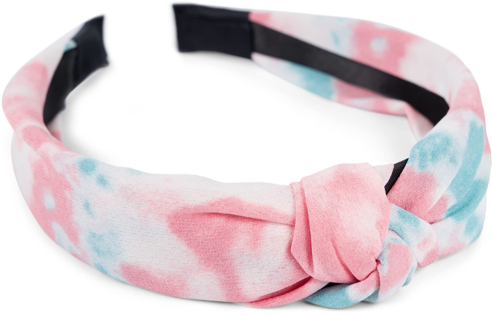 styleBREAKER Ladies Fabric Headband with Colourful Batik Gradient Pattern, Twist Knot, Headband, Hair Accessories 04027046, Colour:Coral-Turquoise