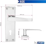 XFORT Lever Lock Flat Polished Chrome Door Handles Pair view 6