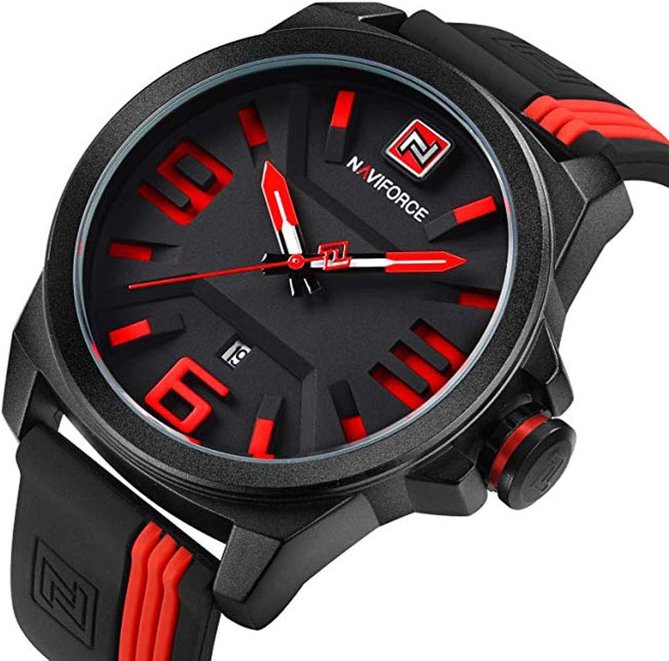 Weicam Mens Boy Sport Waterproof Silicone Big Face Watch Cool Nice Analog Quartz Wrist Watches with Date Display