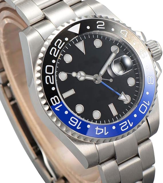 Amazon 40mm Parnis ブルー ブラック Gmt 防水 夜光時計 メンズ ステンレススチール 機械式腕時計 メンズ腕時計 腕時計 通販