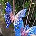 Color Changing Butterfly Solar Operated Light Wind Chime, Multi-Color LED Solar Mobile Wind Spinner String Light (Blue Butterfly)