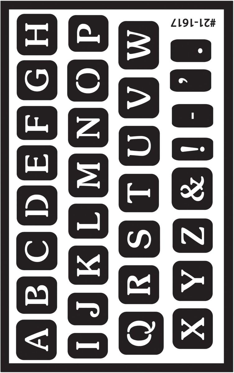 Armour Products Plastic Over 'N' Over Reusable Stencils 5-inch x 8-inchFull Alphabet