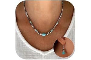 Roe Dolph Western Jewelry Set Navajo Pearl Necklace Earrings Turquoise Jewelry for Women Country Cowgirl Outfits Boho Necklaces for Women Western Stocking Stuffers