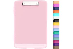 Hongri Clipboard with Storage with Pen Holder, Folder Nursing Clip Board 8.5 x 11 Foilo-Side Opening, High Capacity, Light Weight for Teachers, Classroom. Size 14 x 9.6 x 1.2 in(Pink)