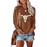 MZEAZRK Women Nashville Shirts Country Music Guitar T Shirt Long Sleeve Casual Loose Long Sleeve Tops