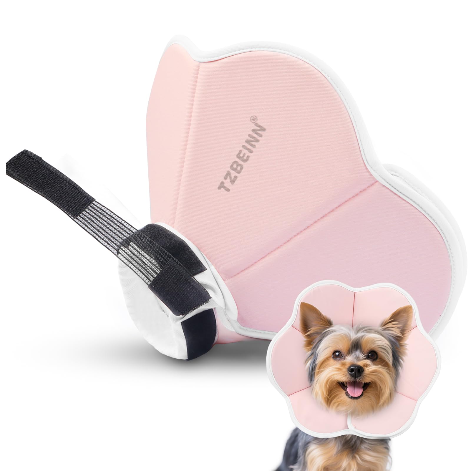 Photo 1 of Soft Dog Cone Collar Alternative for Small Dogs(Adult Yorkshire Adult Chihuahua), Adjustable Protective Dog Head Recovery Cone, Elizabethan Comfortable Neck Pillow Cone After Surgery Anti Licking