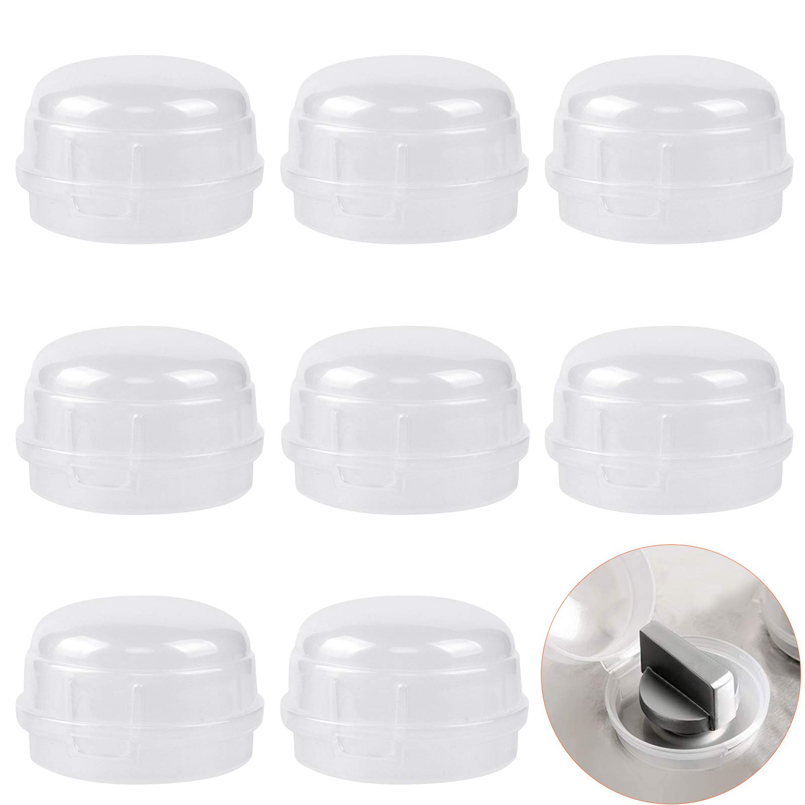 Dadabig 8-Piece Stove Knob Covers, Oven Knob Lock Security Guards for Kitchen Safety