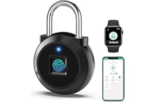 Fingerprint Lock, Dhiedas Gym Locker Lock with Fingerprint Bluetooth APP, Biometric Finger Print Padlock with Keyless, Waterproof Smart Padlock for Locker School Suitcase Cabinet Storage
