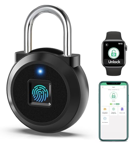 DIYEAH 2-Pack Portable Fingerprint Padlock – Aluminum Alloy, Cut-Resistant, Weatherproof, Rechargeable 110mAh Battery, For Lockers, Gates, Toolboxes & Suitcases