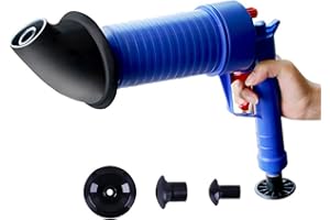 Drain Pump Cleaner,High Pressure Air Power Blaster Plunger Gun,Drain Pump Cleaner Air Power Blaster Unblock Adapters Toilet W