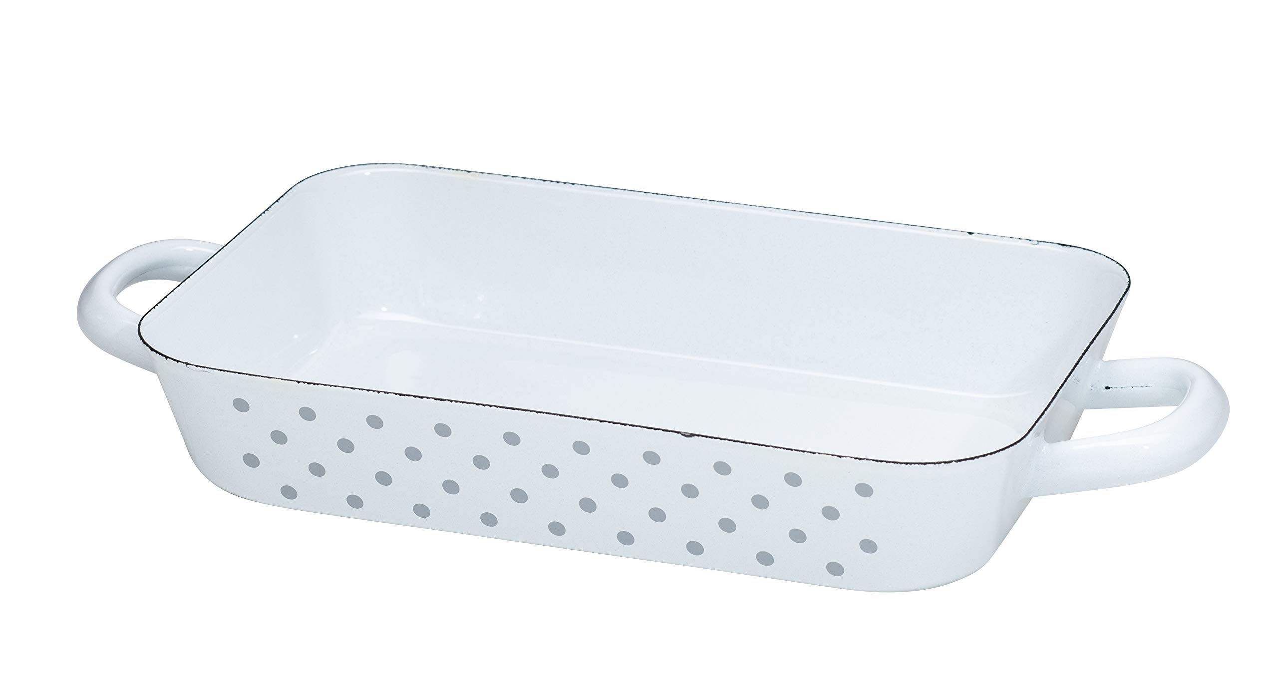 Generisch Riess 0049-066 Frying Pan 26/17 cm, Dark Grey, Enamelled Steel, White/Grey, 0.675 kg, 34 x 17.2 x 5 cm