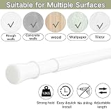 Venwemong Extendable Shower Curtain Pole 190-410 cm White Ø32 mm view 3