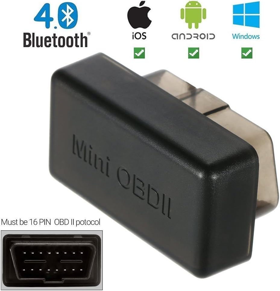 ELM327 Bluetooth Wireless OBD6/ OBDII Scan Tool Auto Car Diagnostic Interface Scanner for Android Windows (Black) by E_Market(TM)