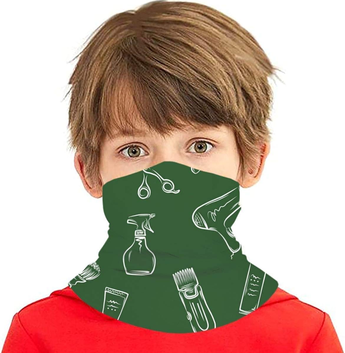 Barber Haircut White Line Tools Face Cover Scarf Banana Magic Headbands