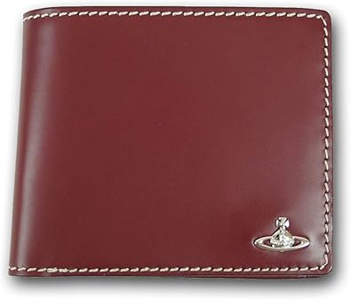 Amazon ヴィヴィアンウエストウッド Vivienne Westwood 牛革 コントラストステッチ 二つ折り財布 メンズ ワイン色 財布