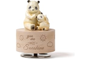 DANVON Panda Music Box Figurine, Sculpted Hand-Painted Musical Figure Gifts, for Birthday Anniversary, Play You are My Sunshine