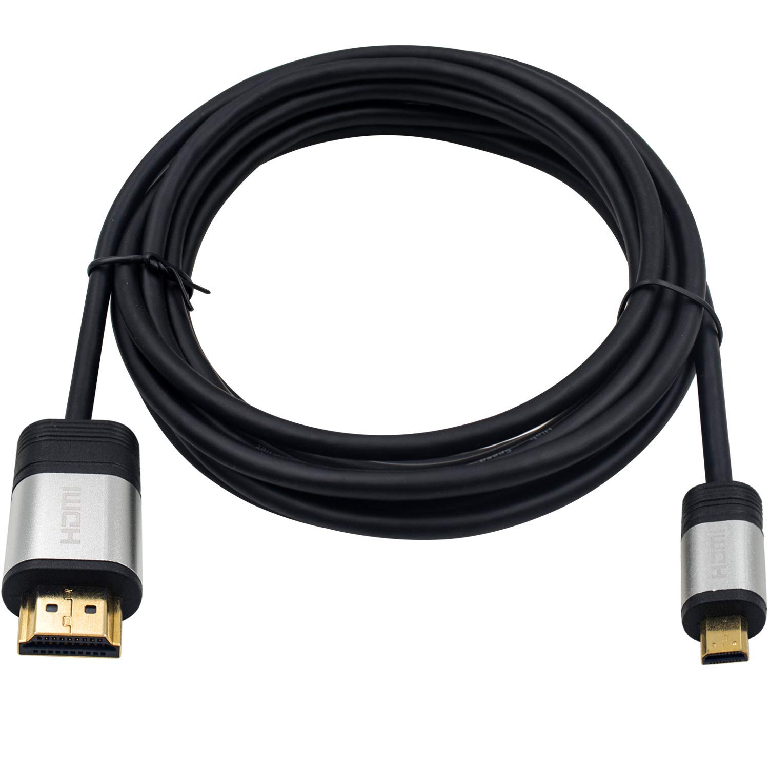 Duttek HDMI to Micro HDMI Cable 3M/9.9FT, HDMI Micro to HDMI Lead Micro HDMI Male to Standard HDMI Male Adapter Cable 4Kx2K@60HZ Supports Ethernet, 3D and Audio Return Channel (3M)