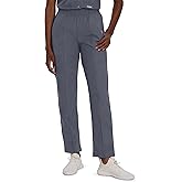 Landau Essentials Relaxed Fit 2-Pocket Elastic Scrub Pants for Women 8320 Steel Grey