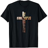 Christian Cross Bible John 3:16 Reflection 0L3Q48 T-Shirt
