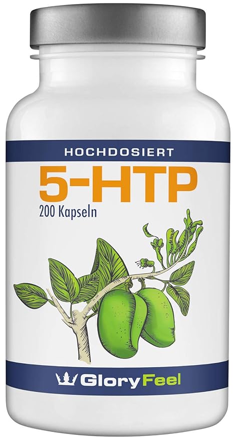 5-HTP 200 Cápsulas de Alta Dosis - Extracto de 200mg de las Semillas Originales
