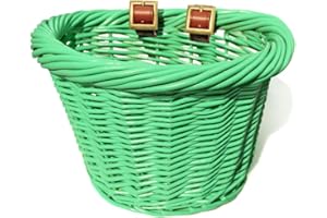 Colorbasket 01488 Junior Front Handlebar Wicker Bike Basket, Leather Straps