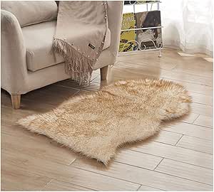 Alfombra de Piel de Oveja sintética Suave, tamaño pequeño, Alfombra