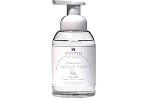 CASTLE SOAP COMPANY Foaming Baby Castile Soap | 3-In-1 Uses: Hair, Body, Hand | Nourishing Coconut Oil Formula | Formulated For Newborns, Sensitive & Delicate Skin | Hydrating Foam | 11.5 oz | Fresh Lavender