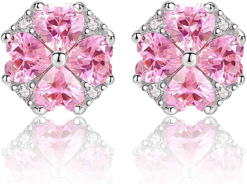 HULAMEDA Silver Stud Earrings for Women or Girls Birthday Gifts, Cubic Zirconia Knot Stud Earrings Set for Ladies to Dress up