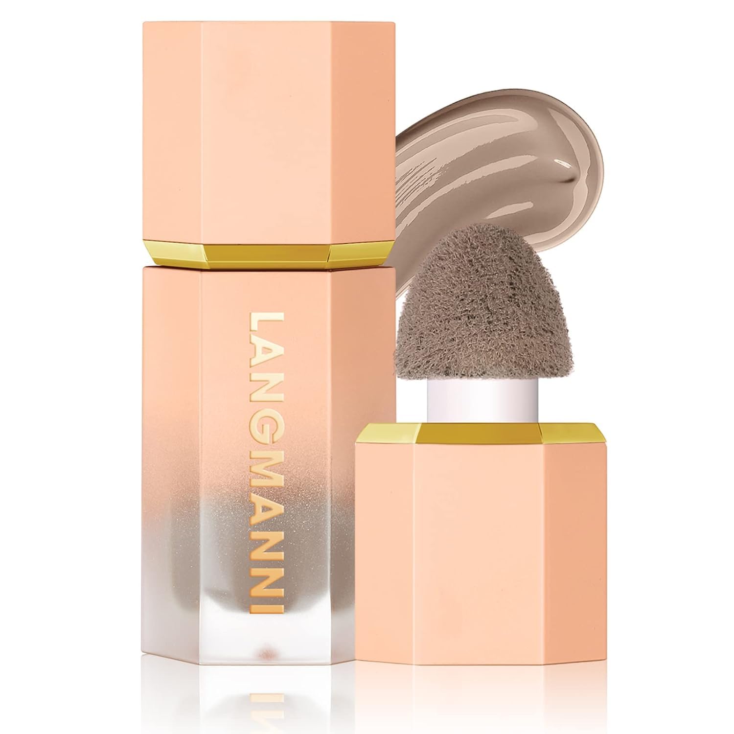 Liquid Contour Stick -Built-in Sponge Tip Sculpted Complexion Wand Cream Face Concealer Contour Waterproof Long Lasting Natural Bronzer Smooth Shimmer Face Highlighter Makeup Stick (#102)