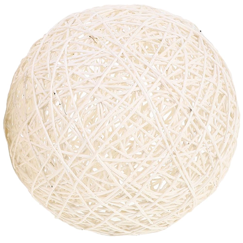 MAGICLULU Lampshade Hanging Lamp Shades Ceiling Lamp Shades Rattan Light Rattan Basket Lamp Shade Light Bulb Guard Wicker Lamp Shade Weave Cotton Linen Lamp Accessories White Round