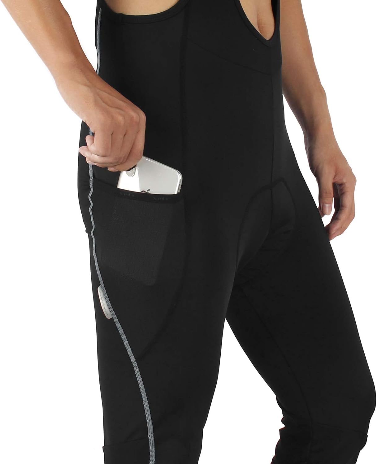 Santic Cycling Bibs Pants Mens Long Tights 3D Padded Bike Legging: Clothing