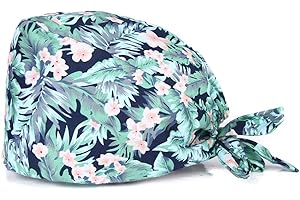 Kousenpu Adjustable Working Cap,Elastic Tie-Back Scrub Cap, Unisex, One Size Multiple Color