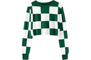 PUTYSENXI Girls Fall Winter Crop Tops 2025 Sweater Teen Fashion School Cute Long Sleeve Colorblock Kids Knit Sweaters Pullover