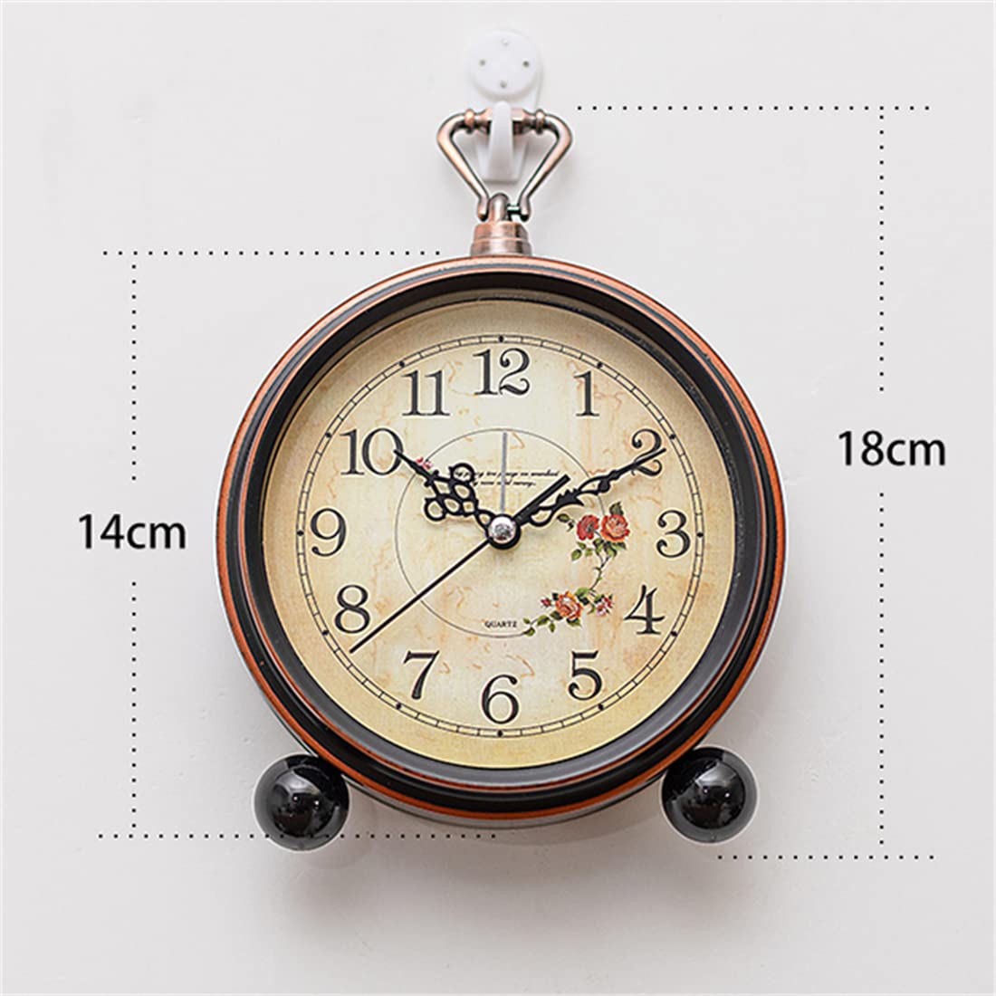Alarm Clock Clock Clock Vintage Retro Old Fashion Decorative Quiet Non Tick Sweep Second Hand Quartz Analog Arabic Numerals Roman Numerals Metal Frame Desk Clock Battery Operated Loud Alarm (F)