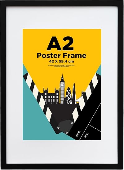 EGOFINE A2 Frame 100% Solid Wood with A3 Mat Black 42x59.4 cm
