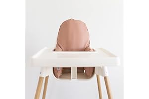 Yeah Baby Goods WIPEABLE Vegan Leather Cushion Cover Compatible for The IKEA ANTILOP Highchair (Terracotta-Cover and Cushion Insert)