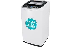 BLACK+DECKER 0.9 Cu. Ft. Portable Washer, 6.6 lb. Capacity, BPWM09W, White | 6.6 lb. Capacity Washing Machine for Homes & Apartments, 5 Wash Cycles, Quick Connect Sink Adapter and Drain Hose Included