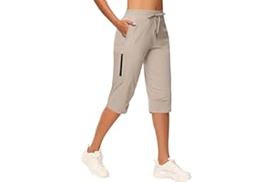 MIVEI Women's Long Shorts 15" Below The Knee Capri Hiking Shorts Quick Dry Lightweight Outdoor Casual Crop Pants Cargo