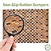 Soothing Styles Large Folding Teak Shower Mat | Mildew Resistant Natural Teak Bath Mat with Non Slip Grips | for Use on Shower Floor or Outside of Bathtub | 27.5